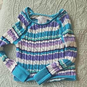 Justice Blue and Purple Off-the-Shoulder Sweater Girls Size 8